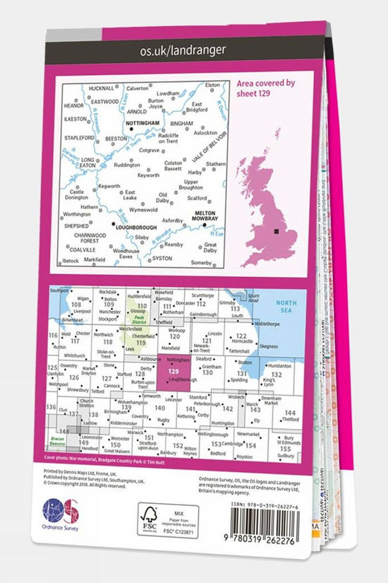 Active Landranger Map 129 Nottingham and Loughborough 2 Active Landranger Map 129 Nottingham and Loughborough
