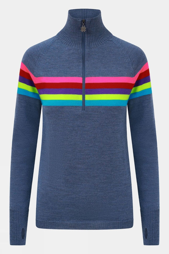 Womens Rainbow Merino Midlayer Top 1 Womens Rainbow Merino Midlayer Top
