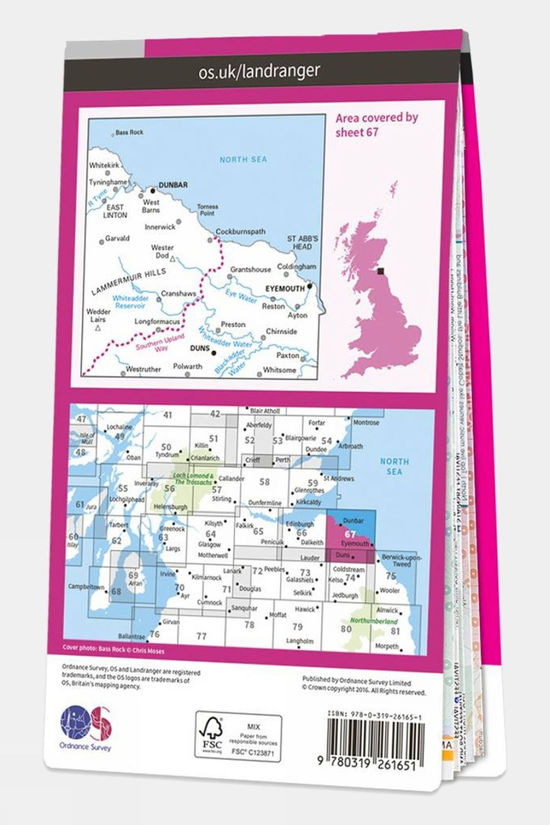 Landranger Map 67 Duns, Dunbar and Eyemouth 2 Landranger Map 67 Duns, Dunbar and Eyemouth